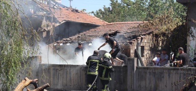 Eline hortumu alan yangına koştu