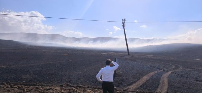 Develi’de tarım arazinde yangın çıktı