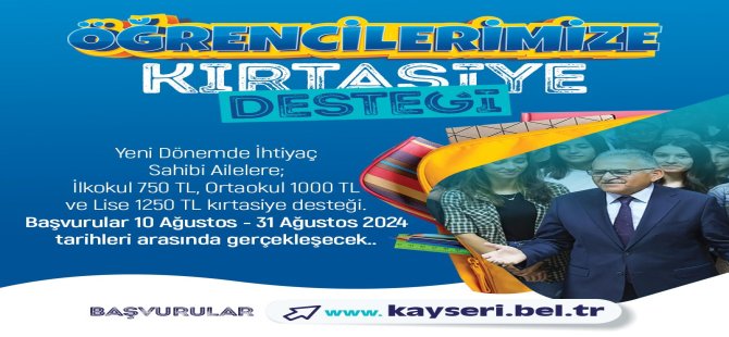 Büyükkılıç'ın 'Kırtasiye Desteği' Bu Yıl da Devam Edecek