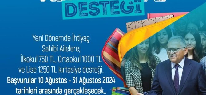 Büyükşehir'in kırtasiye desteği için başvurular başladı