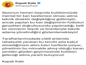 Kapalı Kale takımına sahip çıktı