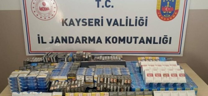 Yol kontrolü yapılan kamyonda 640 paket kaçak sigara bulundu