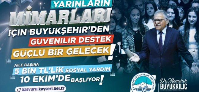 Kayseri Büyükşehir Dar gelirli Ailelere 5 bin TL’lik sosyal yardımda bulunacak