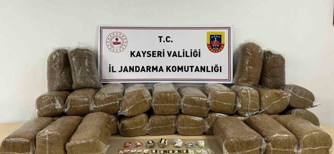 Kayseri’de 183 kilo bandrolsüz tütün ele geçirildi