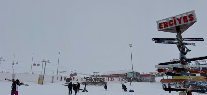 Erciyes'te kar kalınlığı 80 santime ulaştı