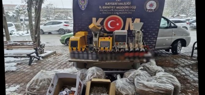 Kayseri'de kaçak tütün ve sahte içki operasyonu: 1 gözaltı