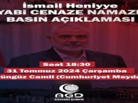 Kayseri'de İsmail Heniye için gıyabi cenaze namazı kılınacak